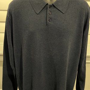 Heathered blue polo collar seater